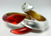 LG348 orange red or white lucite snake bangles